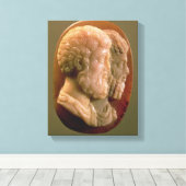 Cameo met Marcus Aurelius (121-180) en Luci Canvas Afdruk (Insitu (Houten vloer))