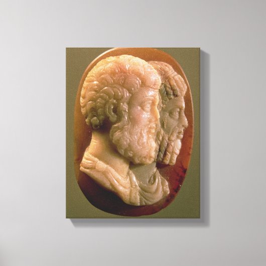 Cameo met Marcus Aurelius (121-180) en Luci Canvas Afdruk (Voorkant)