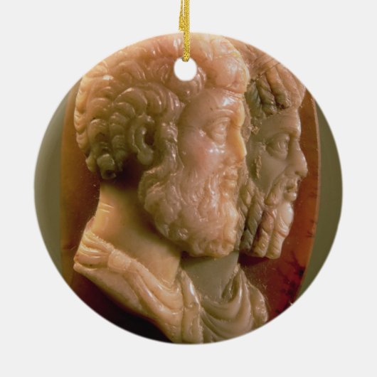 Cameo met Marcus Aurelius (121-180) en Luci Keramisch Ornament (Achterkant)