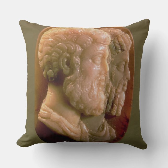 Cameo met Marcus Aurelius (121-180) en Luci Kussen (Voorkant)