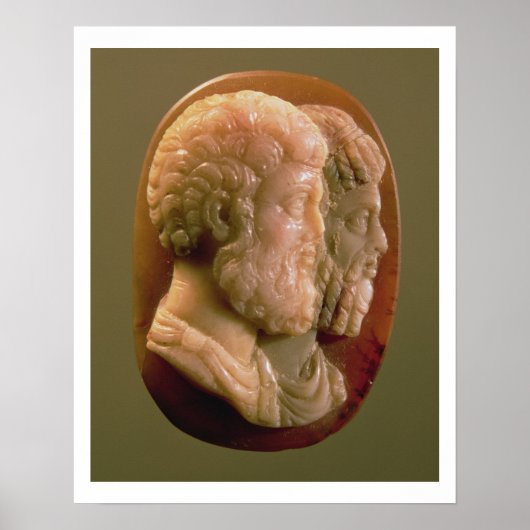 Cameo met Marcus Aurelius (121-180) en Luci Poster (Voorkant)