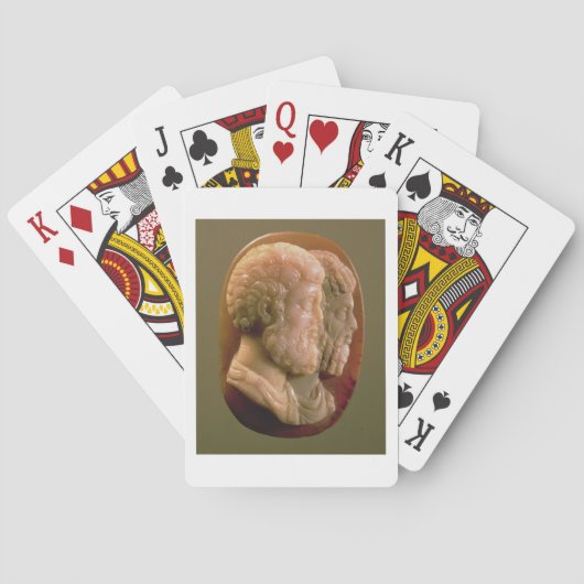 Cameo met Marcus Aurelius (121-180) en Luci Speelkaarten (Achterkant)