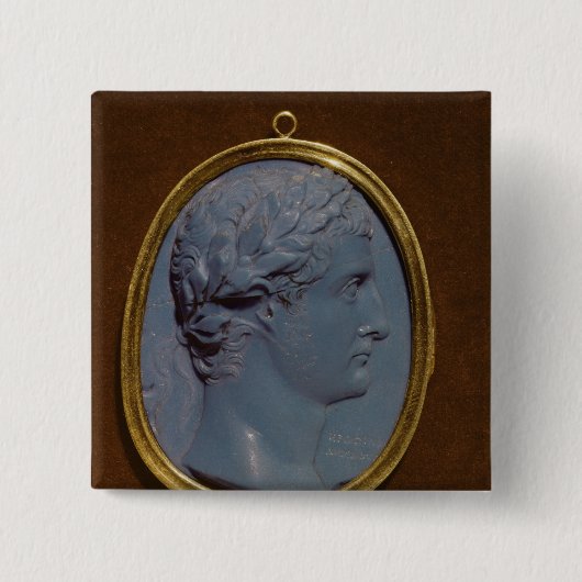 Cameo met profiel Tiberius Vierkante Button 5,1 Cm (Voorkant)