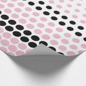 Cameo Pink en Black Polka Dot Cadeaupapier (Hoek)