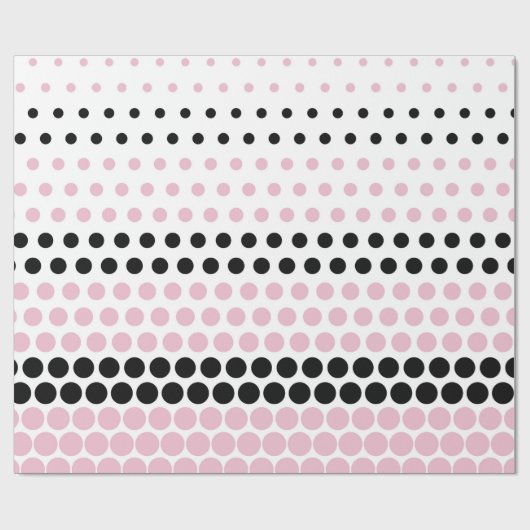 Cameo Pink en Black Polka Dot Cadeaupapier (Vlak)