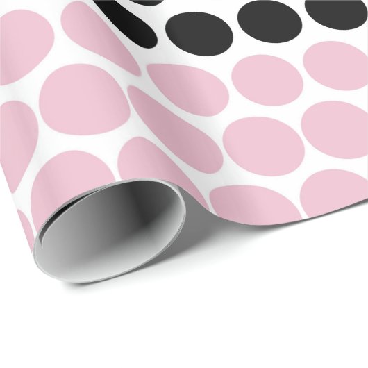 Cameo Pink en Black Polka Dot Cadeaupapier (Rol Hoek)