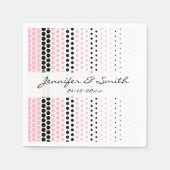 Cameo Pink en Black Polka Dot Servetten (Voorkant)
