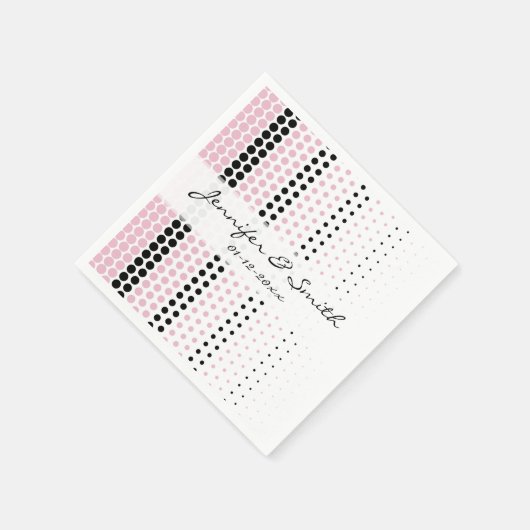 Cameo Pink en Black Polka Dot Servetten (Hoek)