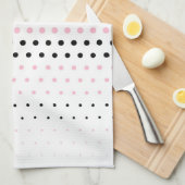 Cameo Pink en Black Polka Dot Theedoek (Quarter Fold)