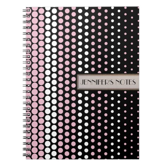 Cameo Pink en White Polka Dot Notitieboek (Voorkant)