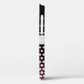 Cameo Pink Polka Dot Elegant Modern Black Case-Mate iPhone Case (Achterkant / Links)