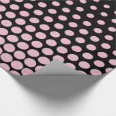 Cameo Pink Polka Dot Modern Black Cadeaupapier (Hoek)