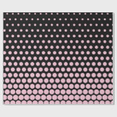Cameo Pink Polka Dot Modern Black Cadeaupapier (Vlak)
