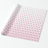 Cameo Pink Polka Dot Modern White Cadeaupapier (Uitgerold)
