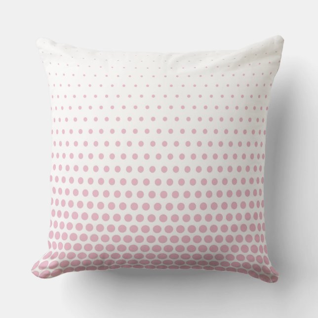 Cameo Pink Polka Dot Modern White Kussen (Voorkant)