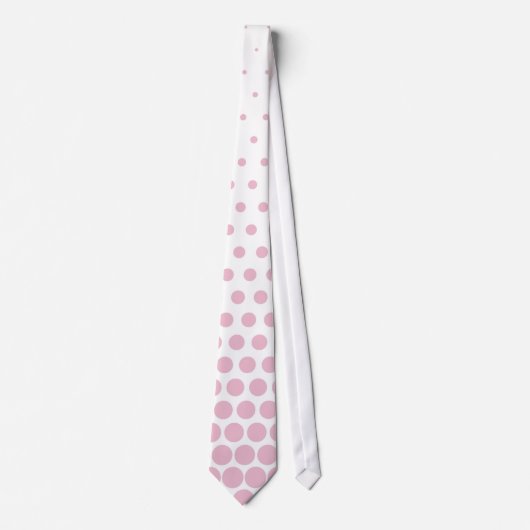 Cameo Pink Polka Dot Modern White Stropdas (Voorkant)