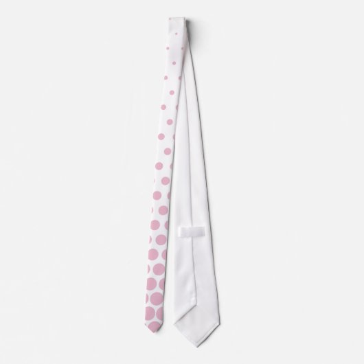 Cameo Pink Polka Dot Modern White Stropdas (Achterkant)