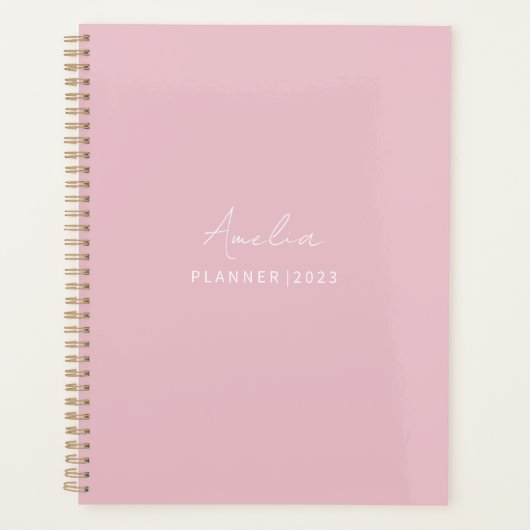 Cameo roze elegante aangepaste planner (Voorkant)
