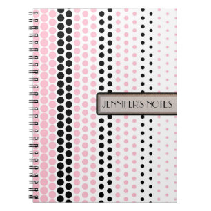 Cameo roze en zwart stippenpatroon notitieboek