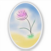 Cameo-scène van een gelukkige bloem sticker (Voorkant)