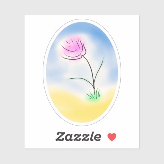 Cameo-scène van een gelukkige bloem sticker (Vel)