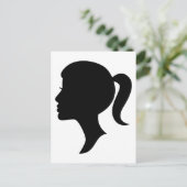 Cameo Silhouette Girl Briefkaart (Staand voorkant)