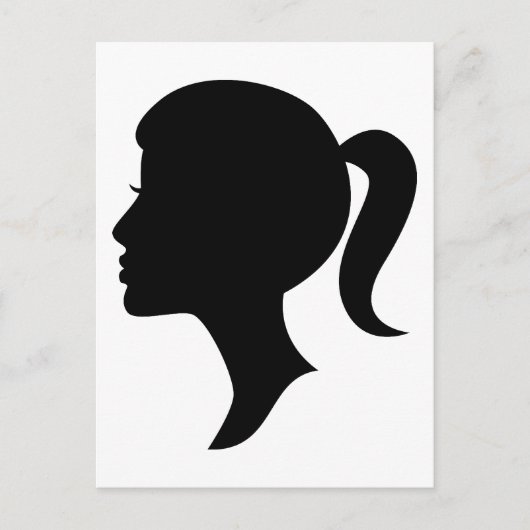 Cameo Silhouette Girl Briefkaart (Voorkant)