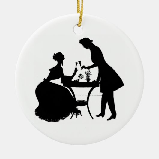 Cameo Victoriaans Couple Keramisch Ornament (Voorkant)