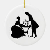 Cameo Victoriaans Couple Keramisch Ornament (Achterkant)