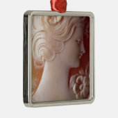 Cameo vrouwen silhouet Metalen Ornament (Rechts)