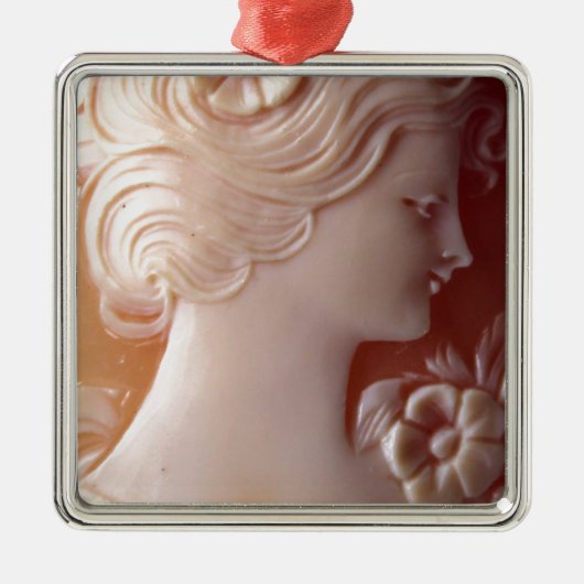 Cameo vrouwen silhouet Metalen Ornament (Voorkant)