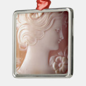 Cameo vrouwen silhouet Metalen Ornament (Links)