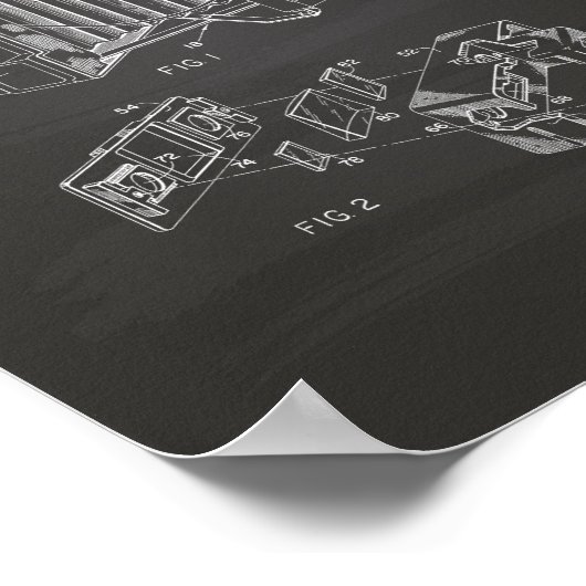  camera 1966 Patent Art - Chalkboard Poster (Hoek)