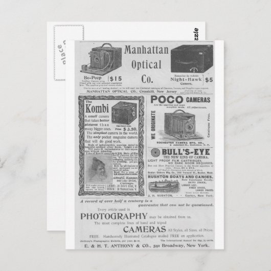 Camera-advertenties Briefkaart (Voorkant / Achterkant)