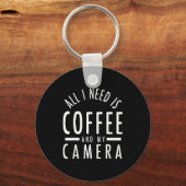 Camera & Coffee - Funny Photography Quote Phot Sleutelhanger (Voorkant)