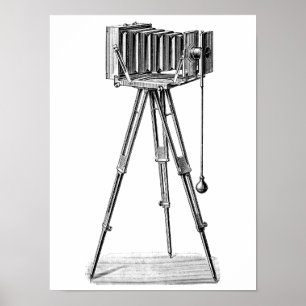 camera - Antiek camera's Fotografie zwart Poster