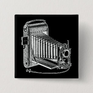 camera - Antiek fotografie - Retro Vierkante Button 5,1 Cm