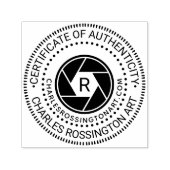 Camera Aperture Certificaat van echtheid URL In Zelfinktende Stempel (Design)