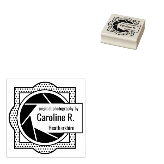 Camera Aperture gepersonaliseerde fotograaf stempe Rubberstempel (Gestempeld)