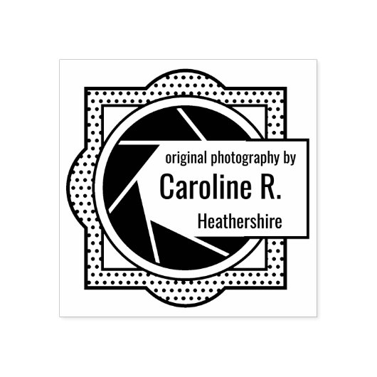 Camera Aperture gepersonaliseerde fotograaf stempe Rubberstempel (Afrduk)