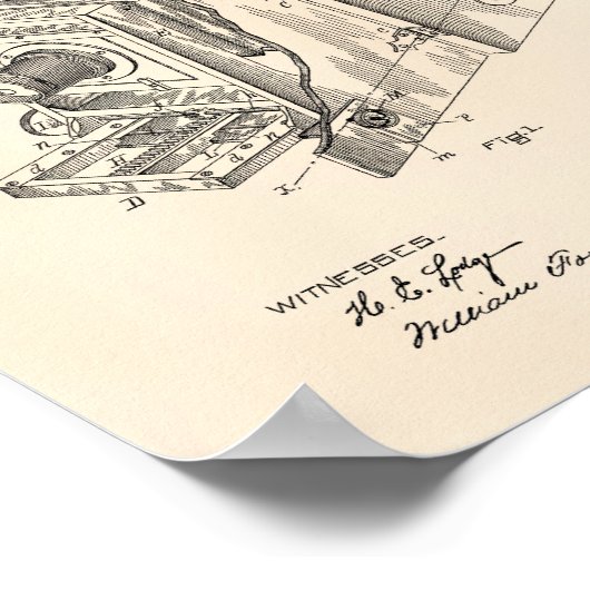 Camera Apparatus 1887 Patent Art - Old Peper Poster (Hoek)