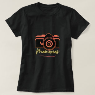 Camera art & minimalistische typografie 'geheugens t-shirt