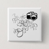 Camera Art. Vierkante Button 5,1 Cm (Voorkant)