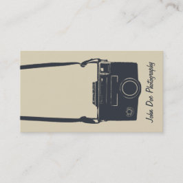 Camera Beige Stijlvolle Retro Blauwe Fotografie Visitekaartje