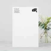 Camera beveiliging video surveillance bedrijf logo briefpapier (Staand voorkant)