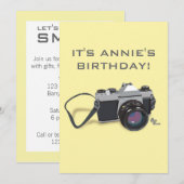 Camera Birthday Uitnodiging (Voorkant / Achterkant)