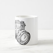  camera Black en White Coffee Cup Koffiemok (Center)