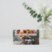 Camera + Bloemen Visitekaartje (Staand voorkant)