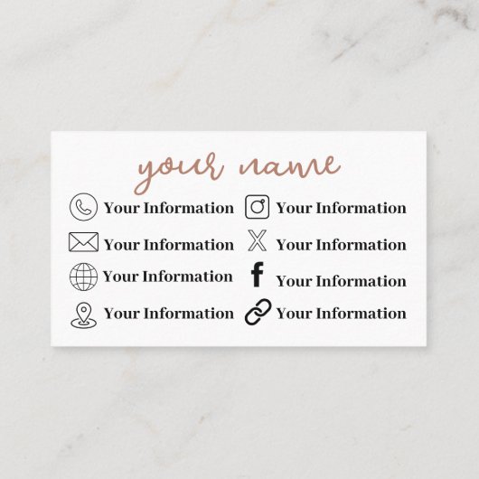 Camera + Bloemen Visitekaartje (Achterkant)