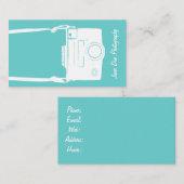 Camera Blue Retro Photography Film Illustration Visitekaartje (Voorkant / Achterkant)
